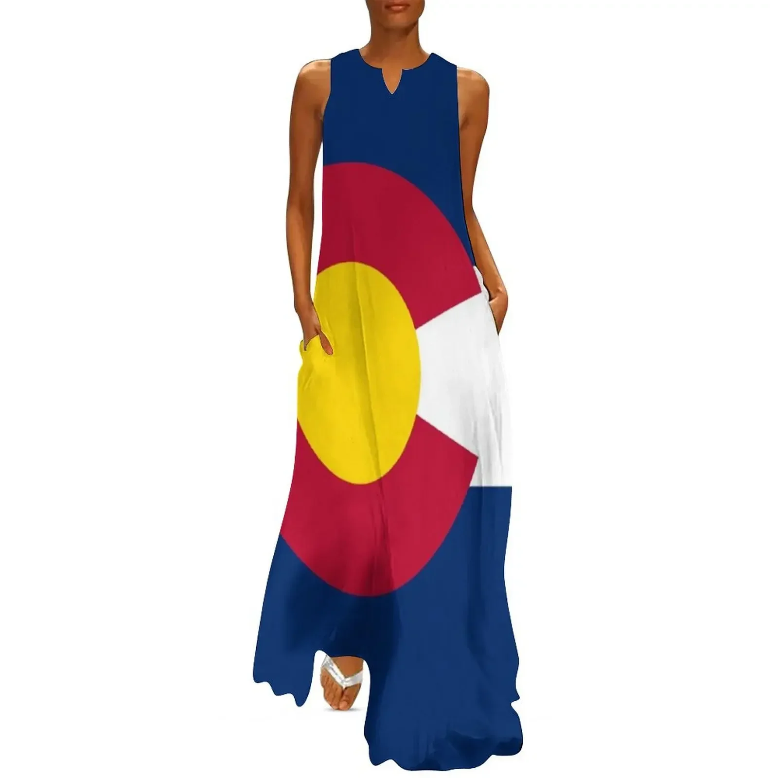 

Colorado Flag Duvet Cover Long Dress loose summer dress birthday dress luxury dresses women