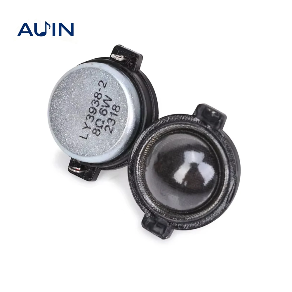 AUIN 2pcs 1 Inch 30 MM 8 Ohm 6W Tweeter Speaker Ball Top Transparent Filament Film Loundspeaker 16 Core Magnetic DIY