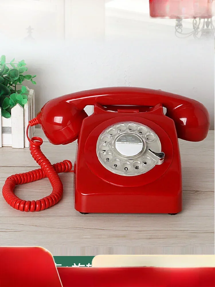 

Classic Vintage Turntable Phone Vintage Rotary Phone Home Office Hotel Antique Landline