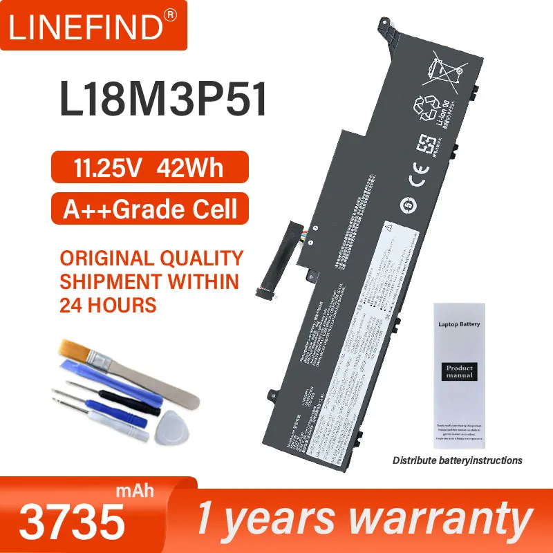 

L18M3P51 L18M3P52 Laptop Battery For Lenovo ThinkPad E490S 02DL000 SB10K97640 02DL002 L18C3P51 L18S3P51 11.25V 42WH