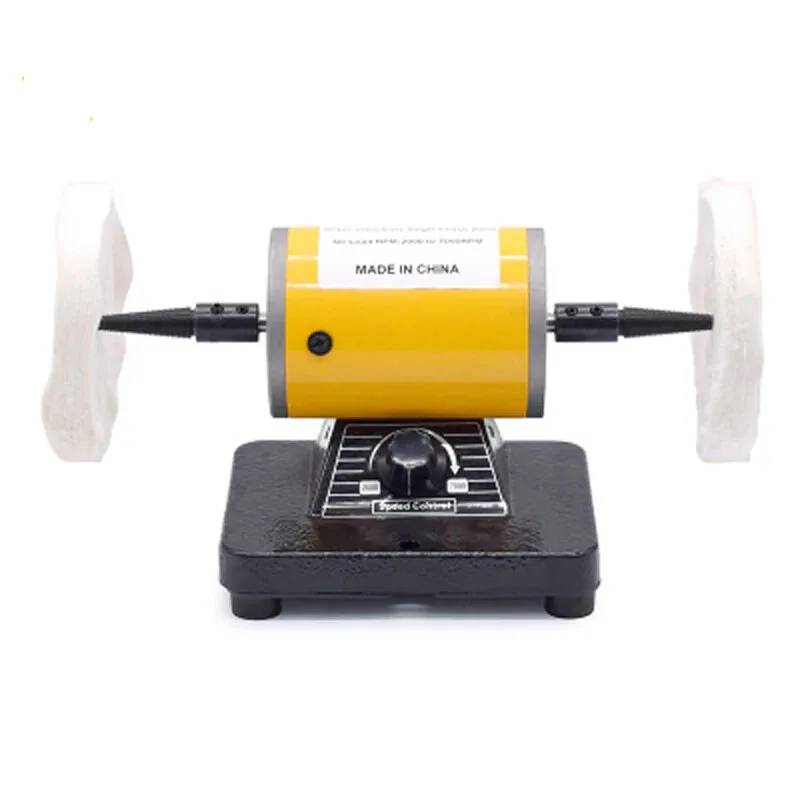 Dental Bench Polisher Lathe, Quiet Motor Grinding Polishing Machine 200W 110-240V 2000-7000rpm for Jewelry Denture