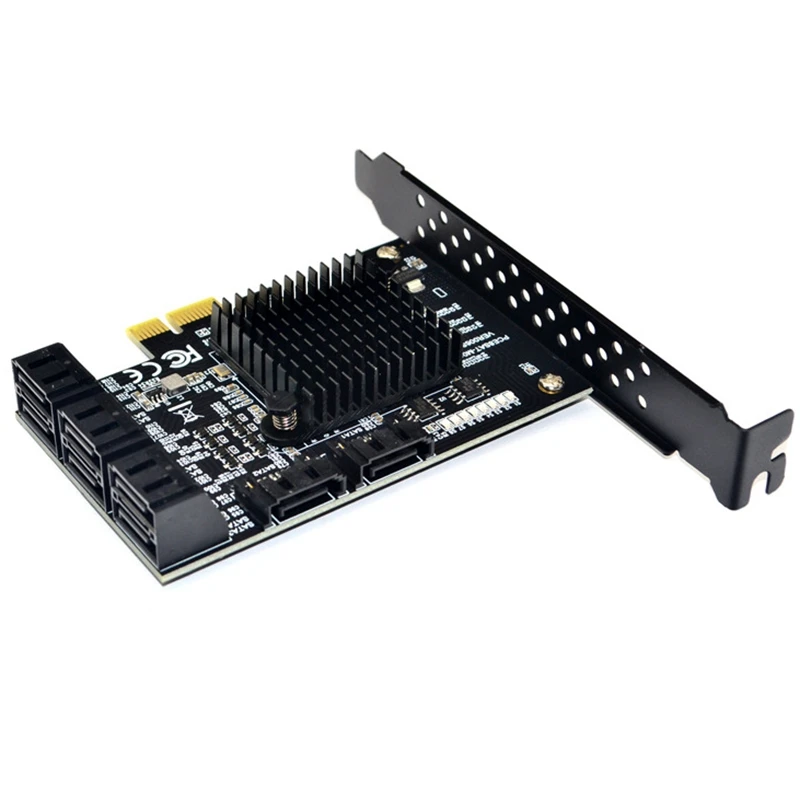 Carte SATA 3 PCI Express 6 000, 8 ports, contrôleur PCI-E SATA 1X vers SATA 3.0, adaptateur 6 Go pour disque dur SSD