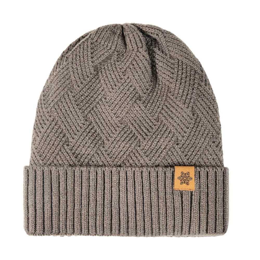Casual Fleece Knitted Beanie Hat Brimless Warm Coverage Cold Cap Keep Warm Winter Knit Hat Autumn Winter