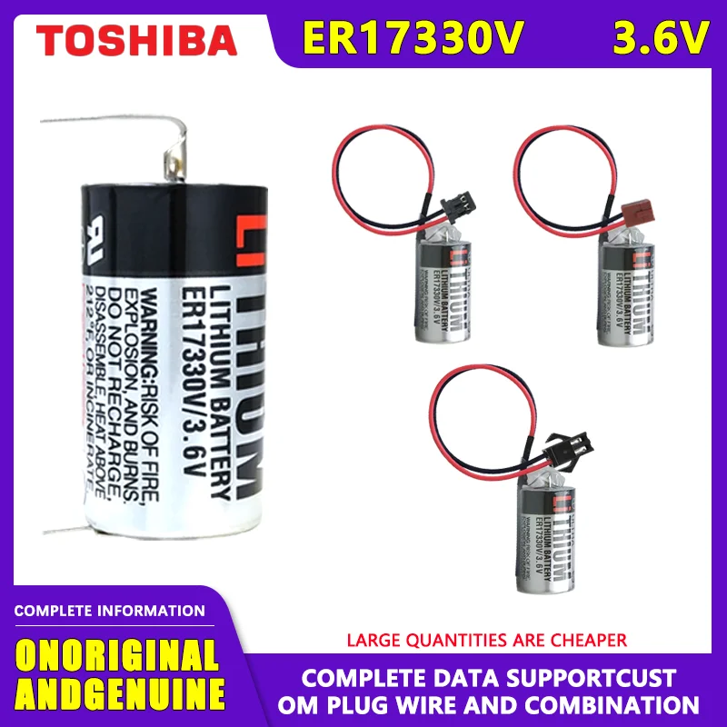 Toshiba ER17330V 3.6V Lithium Battery Mitsubishi PLC Industrial Control Servo A6BAT/MRBAT Epson Robot Machinable Wiring Plug