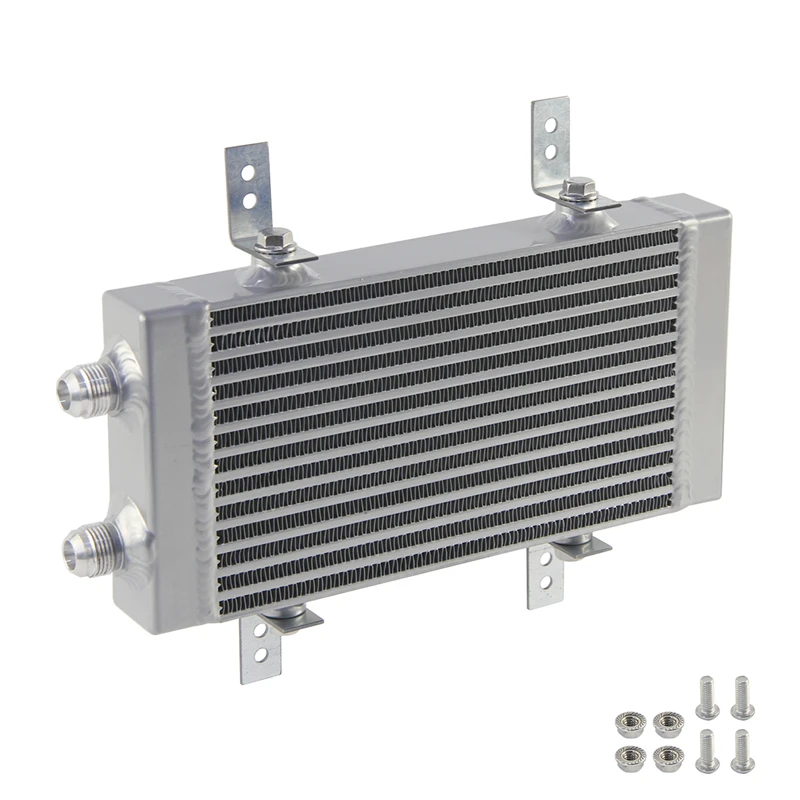 

Универсальный двухпроходной масляный радиатор стержня и пластиной, 9,5 x 5,5 x 1,58 дюйма, маленький сердечник, серебристый/черный