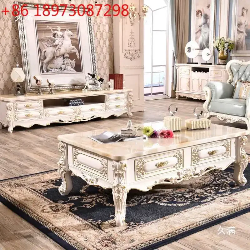 Large apartment TV cabinet in living room for European marble TV cabinet