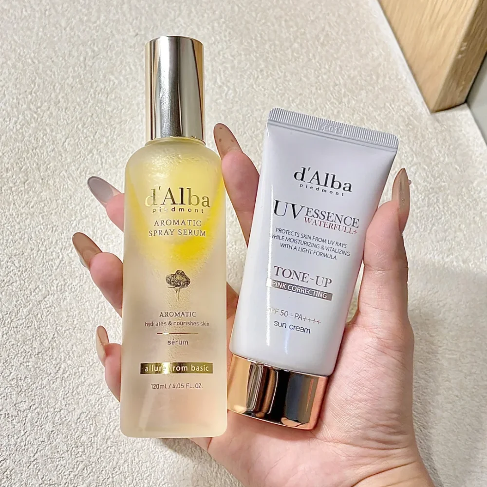 D'Alba-crema Facial de niebla inicial de trufa blanca, protector solar calmante de trufa blanca, suero hidratante ligero para el cuidado de la piel
