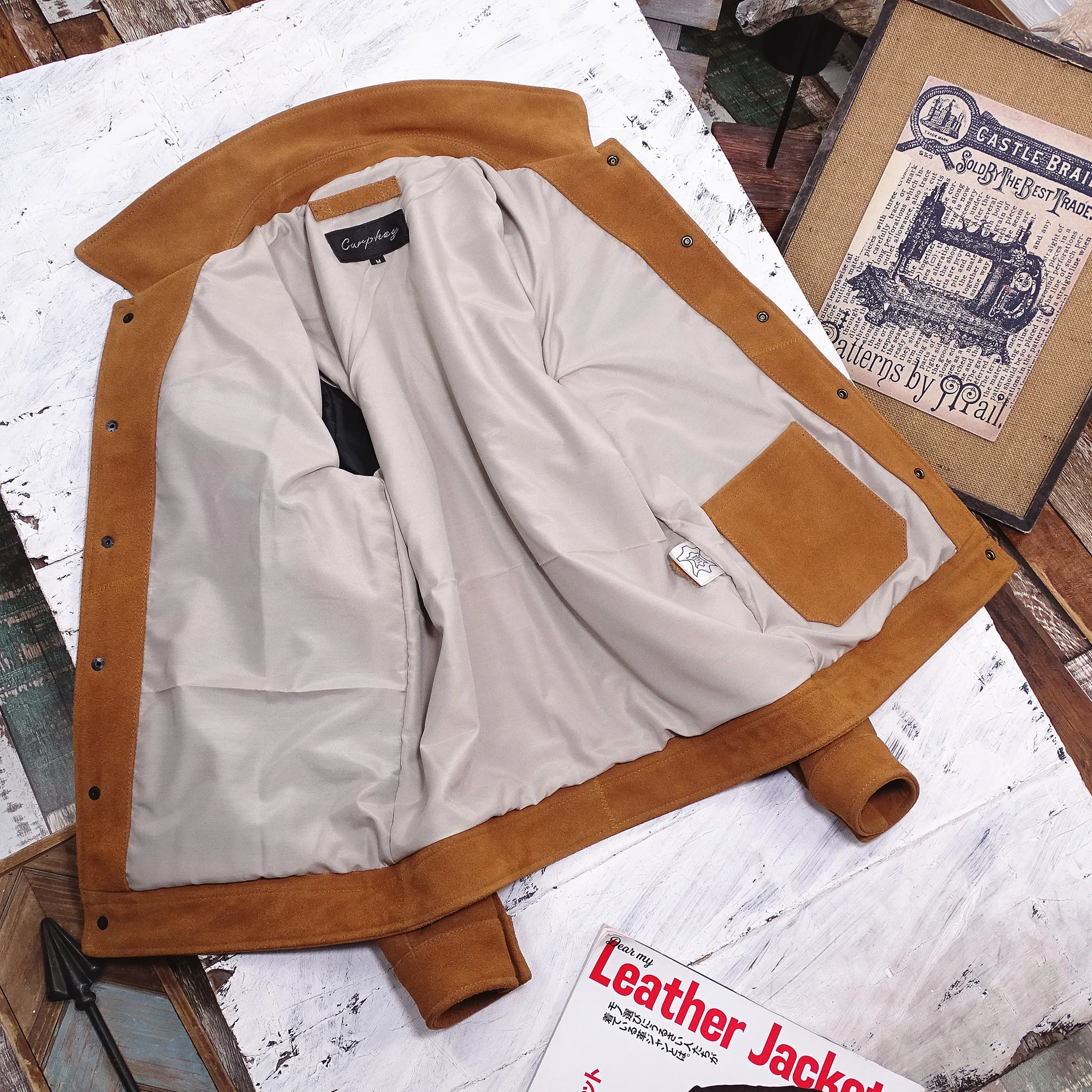 سترة من جلد البقر من جلد الغزال كاجوال من الأدوات الأمريكية