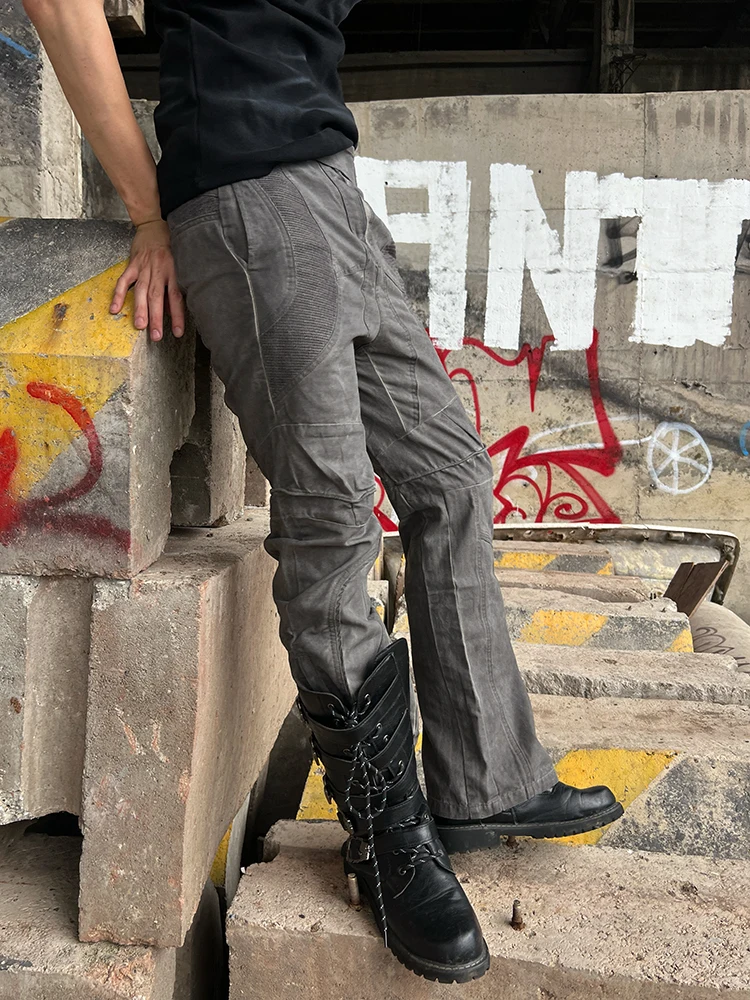 

Niche Designer Style Waste Soil Pleated Multi-Piece Stitching Breathable Basic Tooling Straight Ankle-Tied Casual Pants