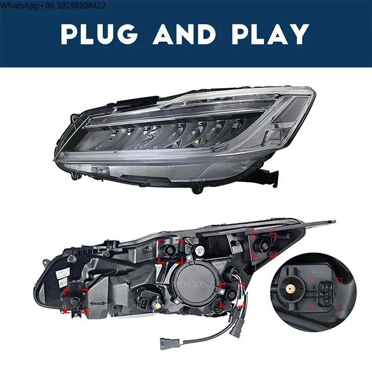 HCMOTIONZ Factory LED Accord 9/9.5th 2013-2017 High Quality Head Lights Assembly DRL Front Light for Honda