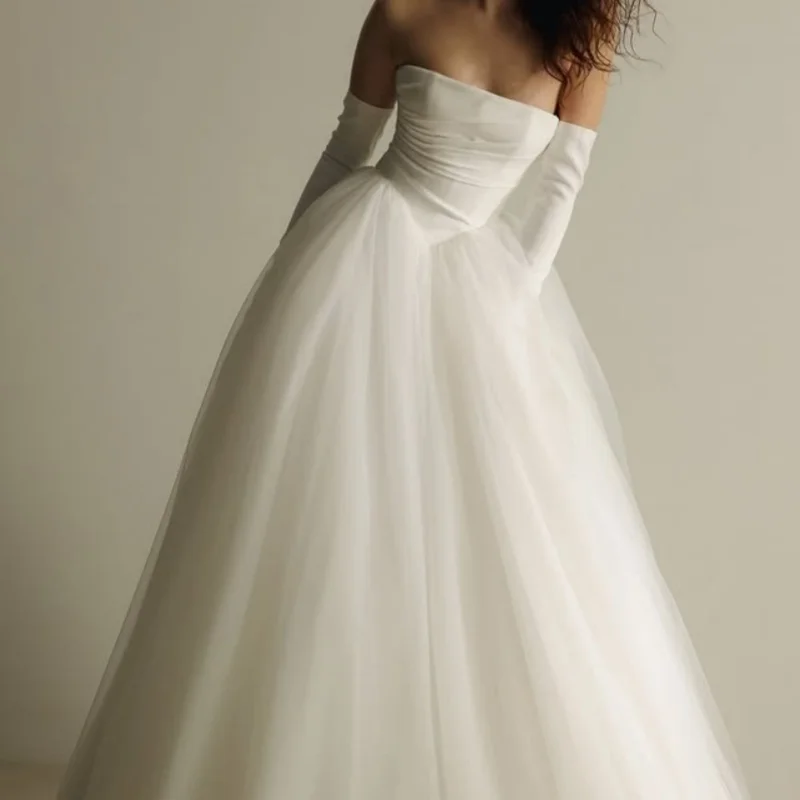

Customized Shiny ivory white Spaghetti Straps Tull Wedding Dresses Bridal Gowns Made Dress