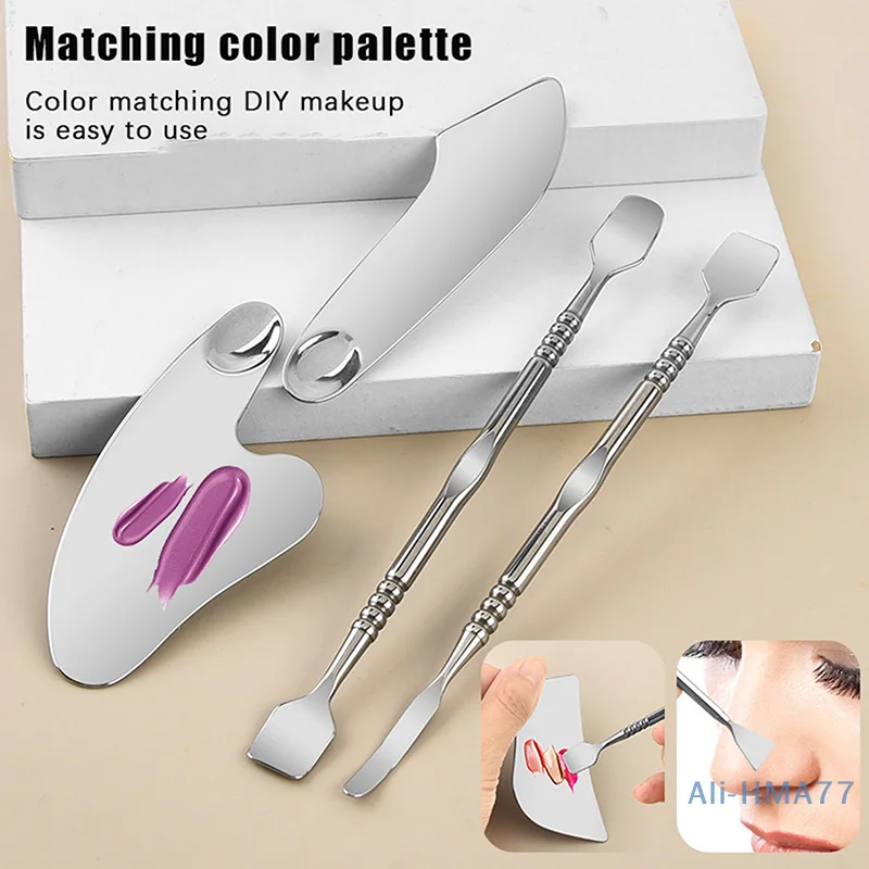 1/3pcs Cosmetic Makeup Stainless Steel Spatula Foundation Shovel Applicator Eye Mask Cream Spoons Blackhead Remove Care