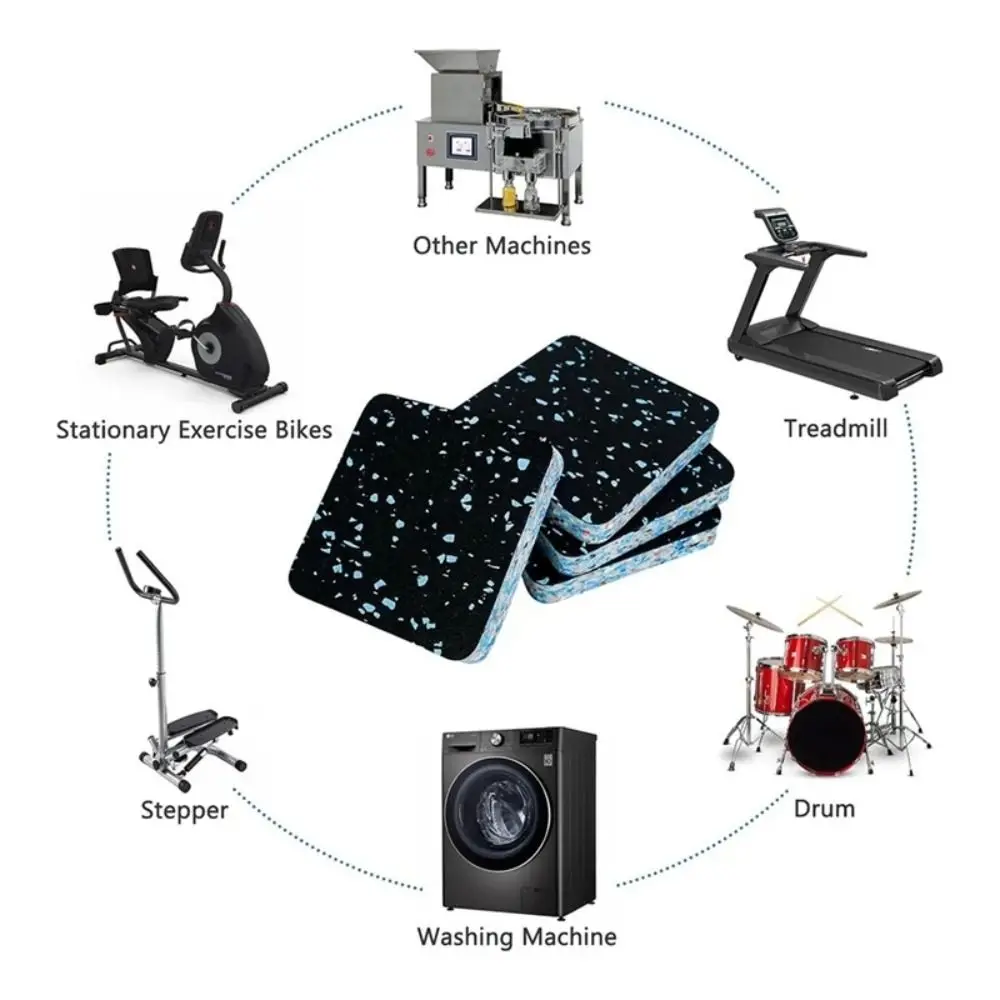 Uphill Training Treadmill Incline Riser Blocks High-Density Rubber Top Shock Absorption Walking Pad Incline Blocks Foam Base