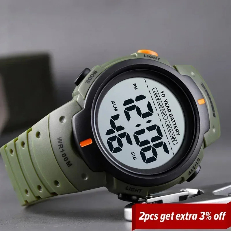 10 pz/set SKMEI 1560 sveglia a batteria da uomo reloj hombre orologio sportivo e fitness orologio digitale da uomo 100M impermeabile