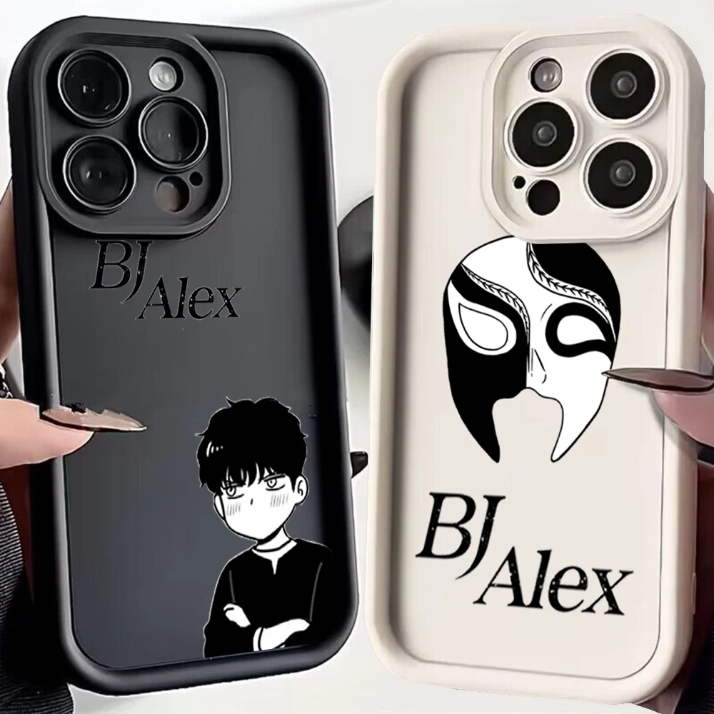 Anime B-BJ A-Alexes Telefoonhoesje Voor Iphone 16 15 14 13 12 11 Pro Max Mini Xr Xs X 7 8 Plus Zachte Tpu Achterkant Met Handband