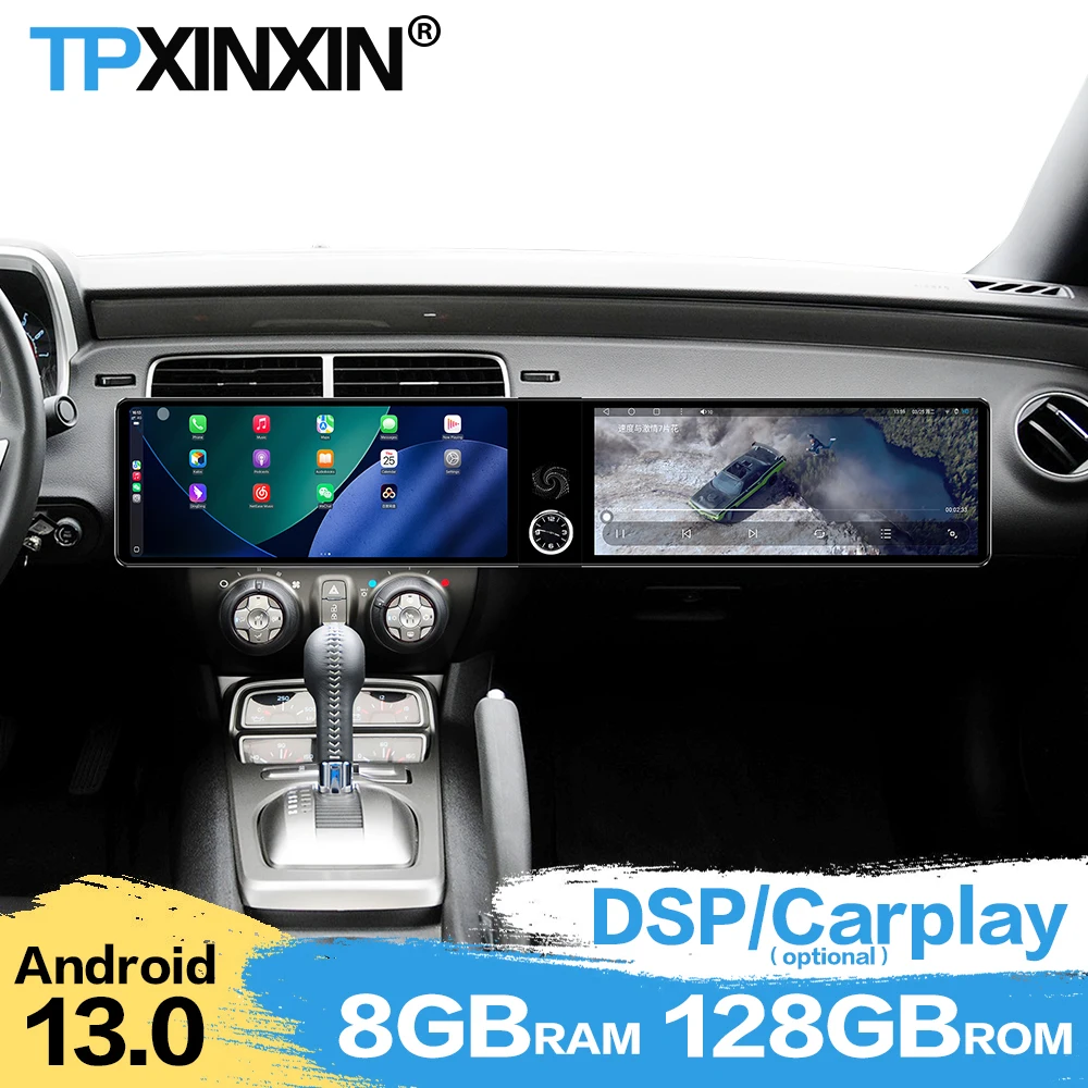 Dual 12.3“ Car Radio For Chevrolet Camaro 2010-2015 Forte HD Screen Android 13 CarPlay GPS Navi Multimedia Player Head Unit