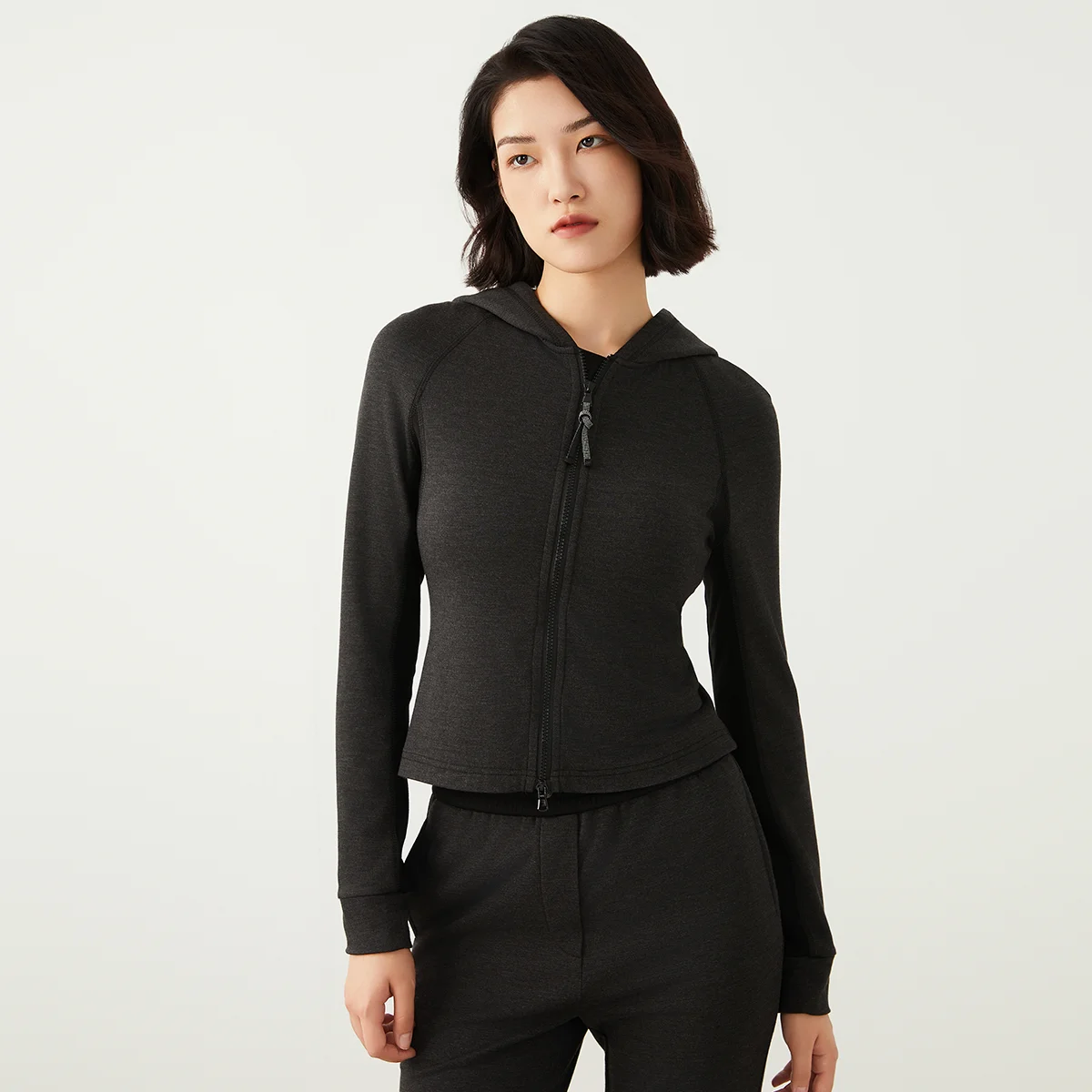 

K2505W Spring and Autumn high-quality luxury women's color-blocked hooded long-sleeved sweatshirt zip hoodie