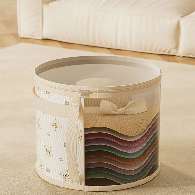 

Hat Box Convenient Round Travel Hat Box Organizer Wear-Resistant Storage Organizer Organizador