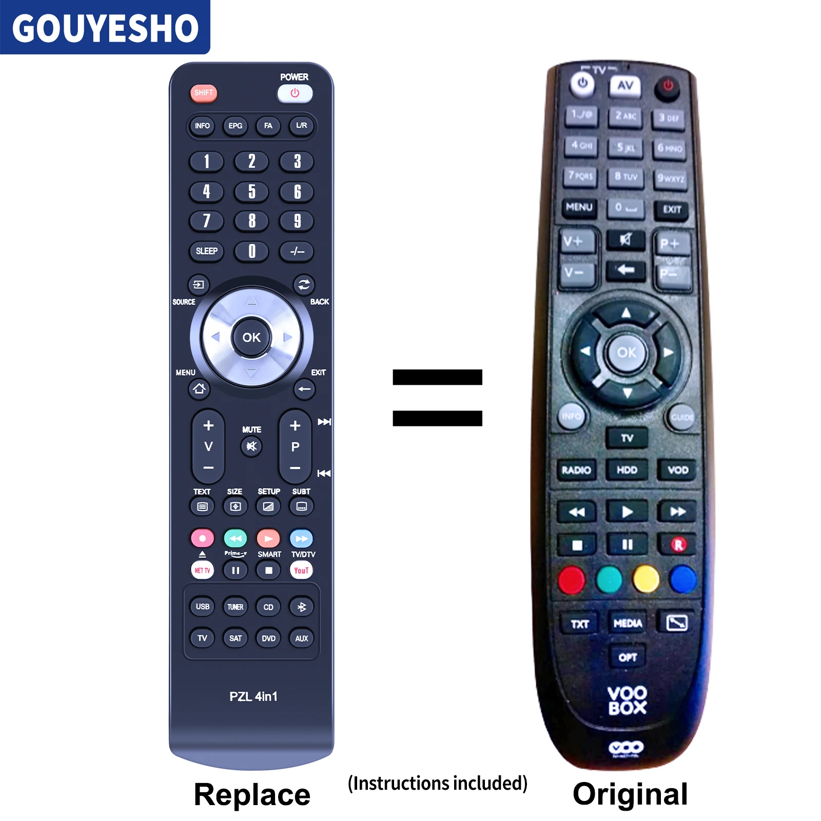 

New Remote Control for VOO TV ADB2840 ADB2840C ADB2840