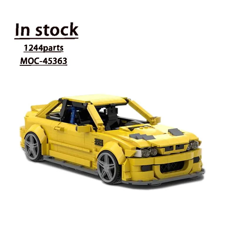 MOC-45363 Yellow Supercar GTRM3 Assembly Stitching Building Blocks Model • 1244 Building Blocks Parts Kids Birthday Toy Gift