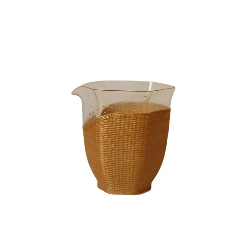 

Bamboo woven glass transparent glass eagle beak water drop heat-resistant tea dispenser