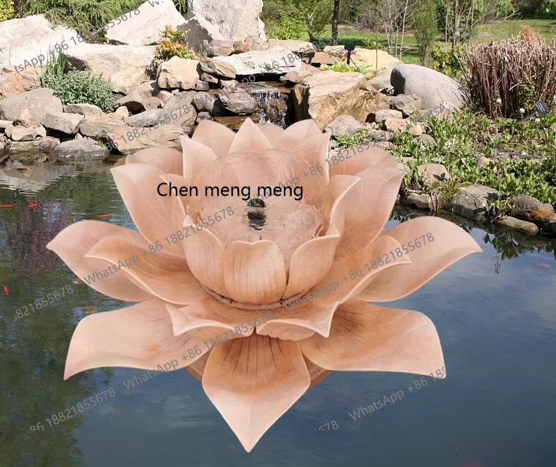 Stone sculpture water fountain lotus fountain outdoor courtyard white marble fountain flowing water ornament