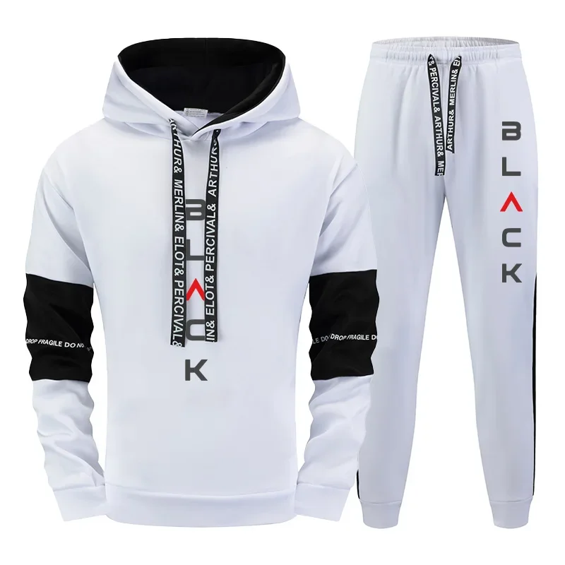 أسود إلكتروني طباعة وتتسابق الخريف الشتاء عارضة البلوز عداء ببطء رياضية 2025 جديد أزياء الرجال رياضية هوديس Sweatpants #4