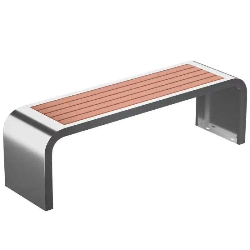 

Stainless Steel Park Chair Outdoor Bench Courtyard Double Long Stool Outdoor Loung Plastic Wood Casual Iron Seat