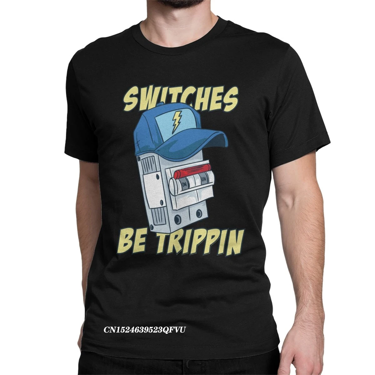 Men's Tee Shirt Electrician Switches Be Trippin Cotton Tee Shirt Electrical Engineer Tops T Shirts Manga Clothing Original