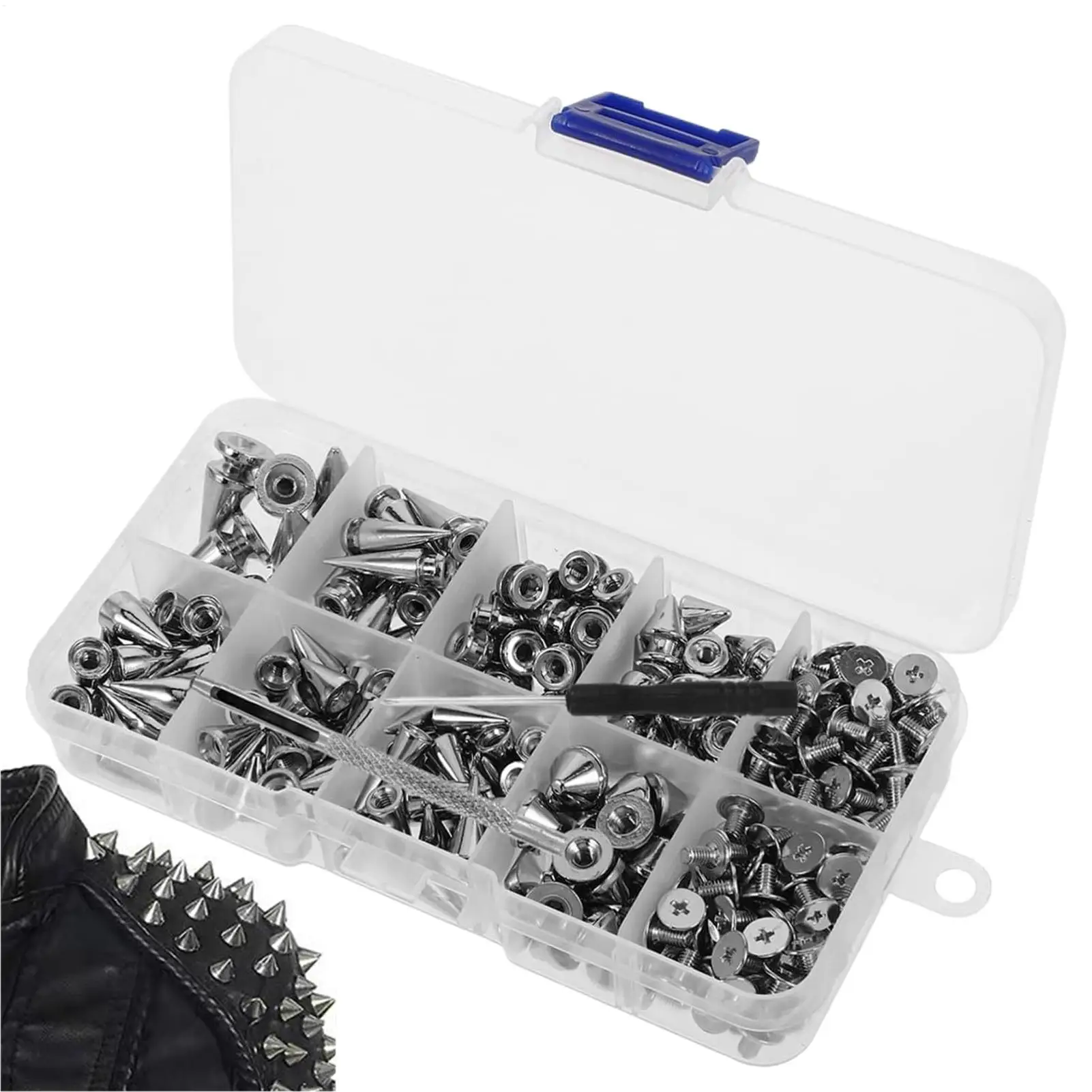 

Конусные шпильки и шипы в стиле панк, металлические, серебристые, с двойной крышкой, заклепки, круглые гвозди, сделай сам, одежда, обувь, сумка, воротник, аксессуары