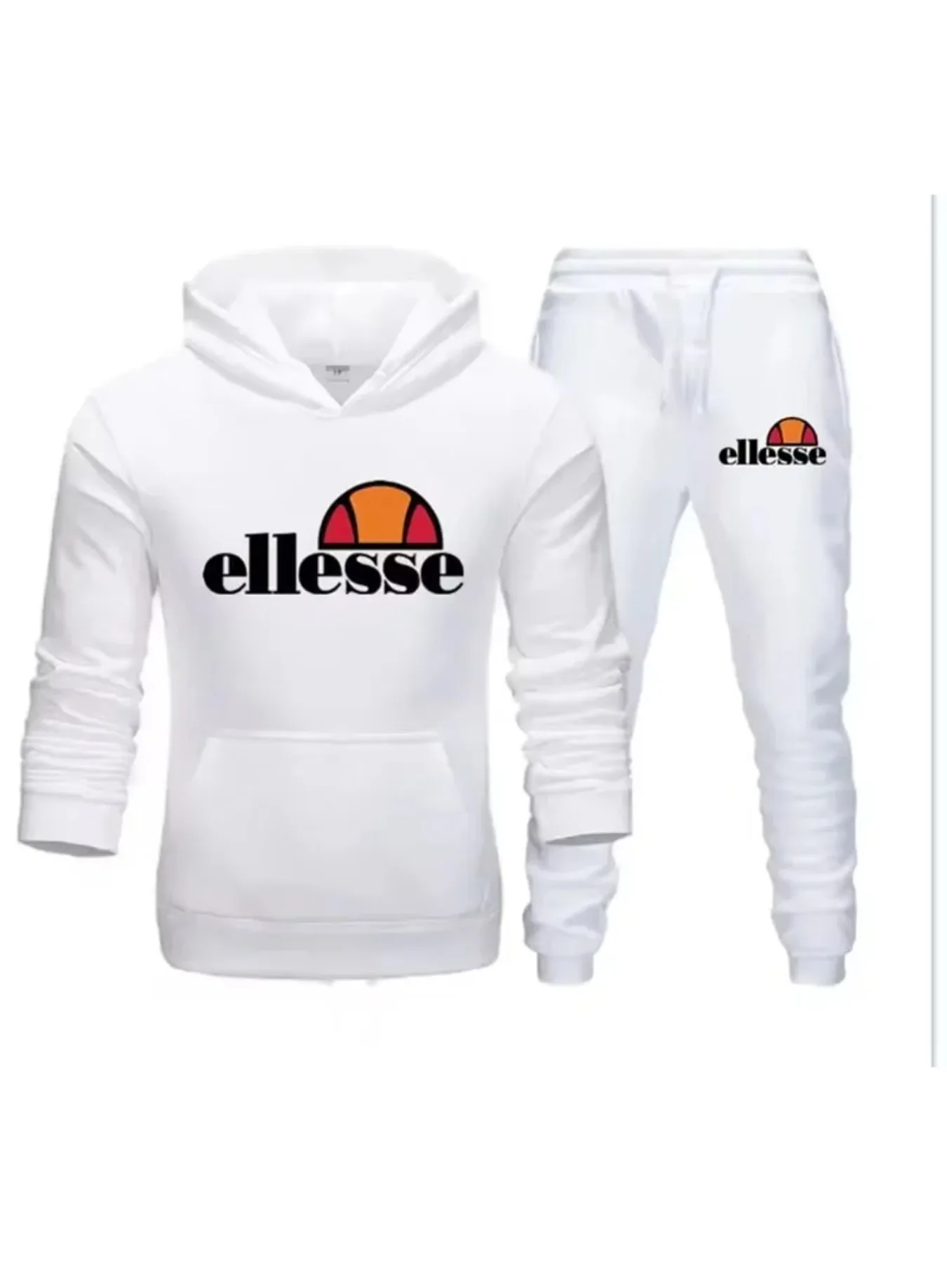 Set met capuchon en casual broek voor heren - zwart en bruin bedrukte pulloveroveroverhemden met lange mouwen