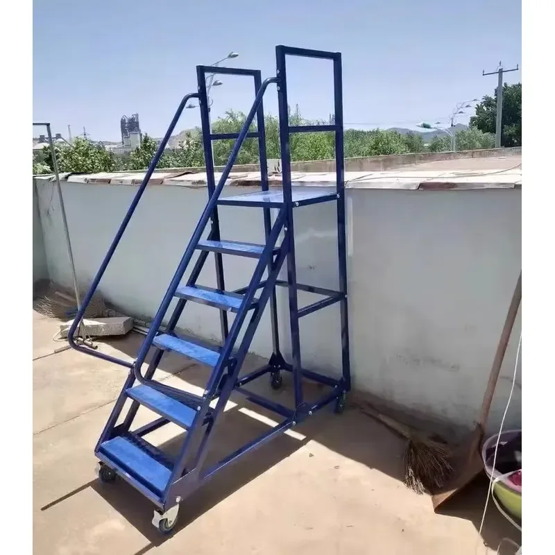 Mobile telescopic multifunctional ladder Work platform Industrial walkway Stairs Steel ladder Load-bearing 300 pounds Modern