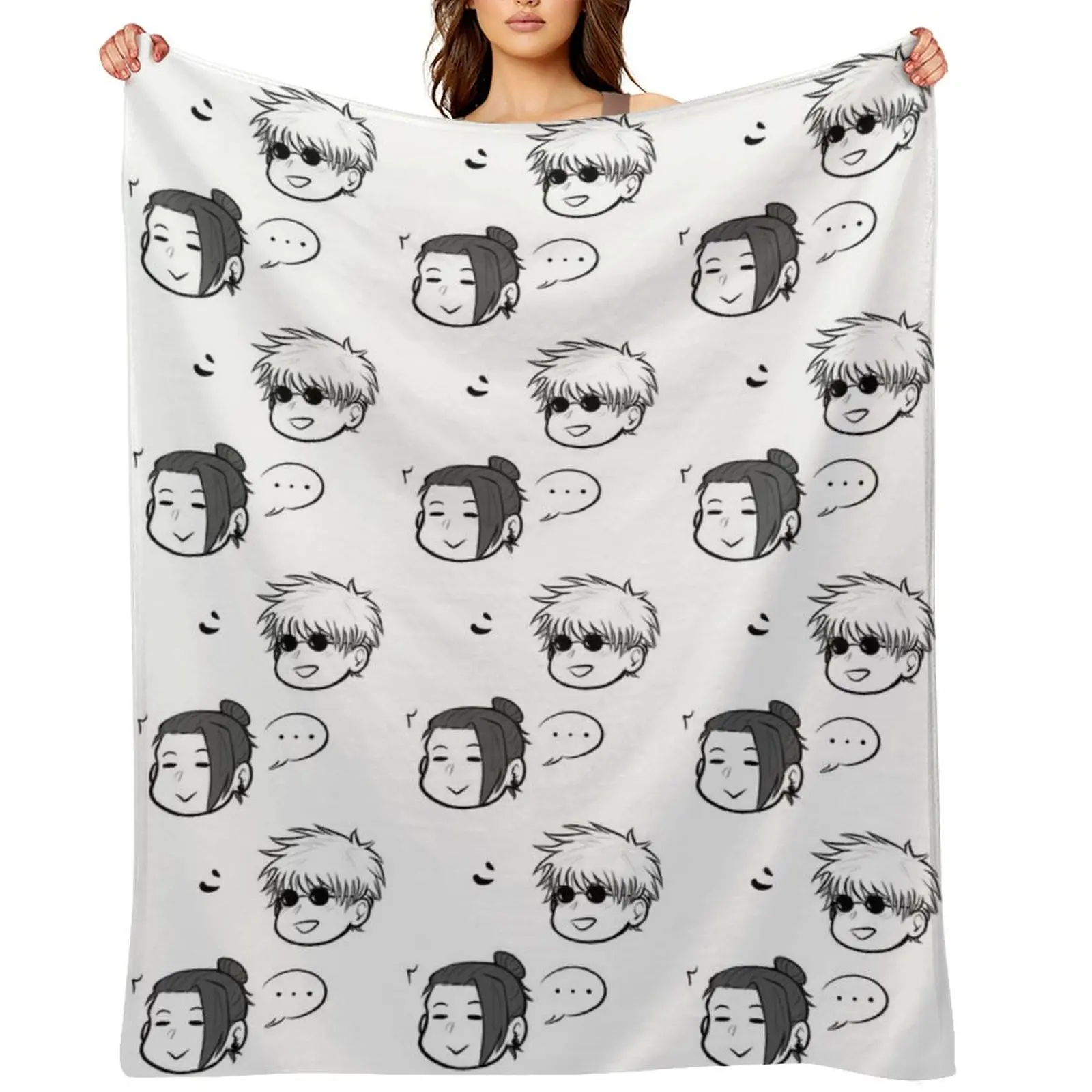 

Gojo and Geto Throw Blanket Plaid on the sofa manga christmas gifts Blankets For Baby Blankets