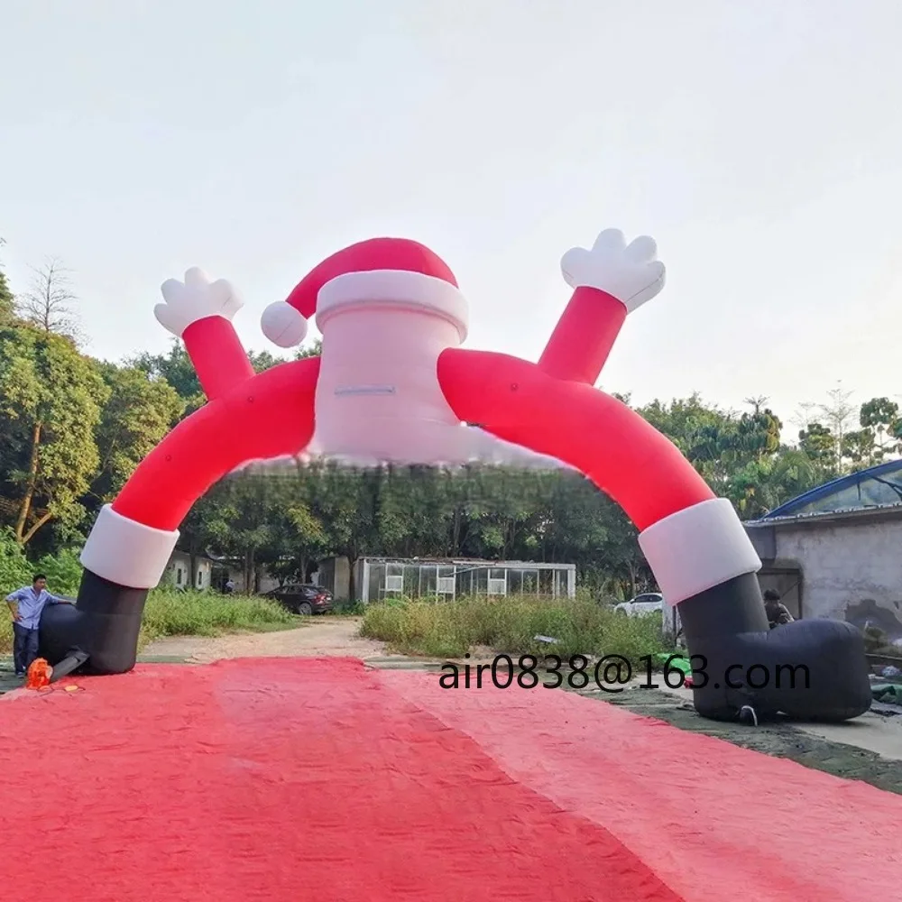 Arco gonfiabile di Babbo Natale gonfiabile di Natale gigante all'aperto gonfiabile arco di cartone animato di Natale per la decorazione del giardino del cortile