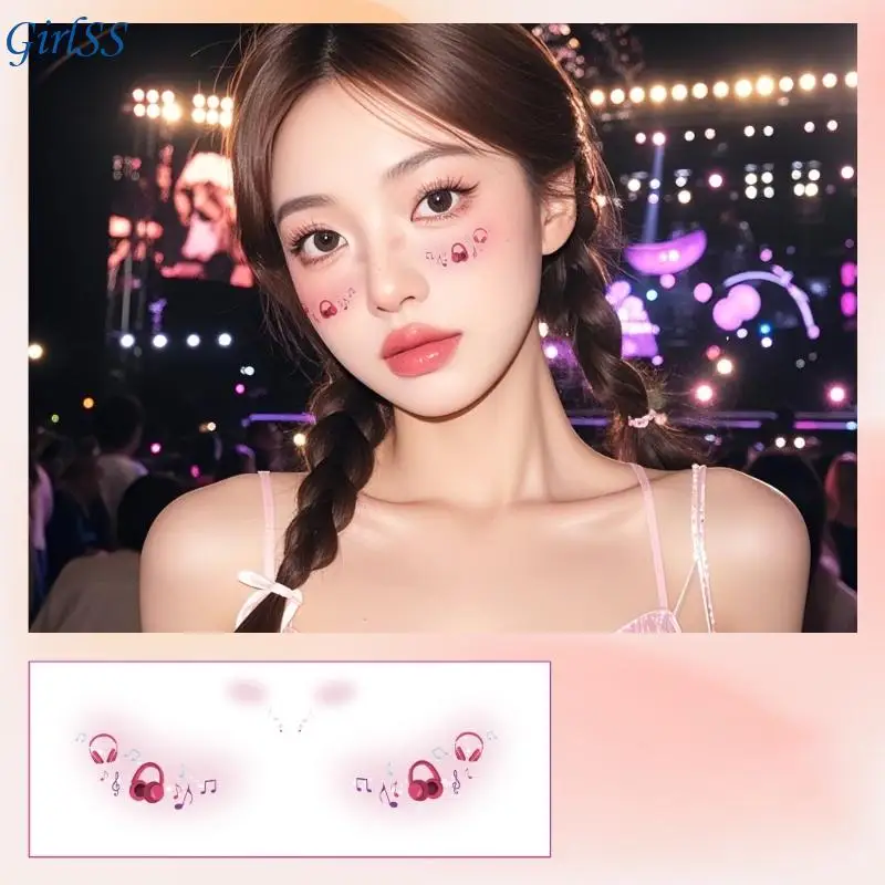 ملصقات وشم الوجه المؤقتة لمكياج الوجه لمكياج مهرجان الموسيقى T4MB