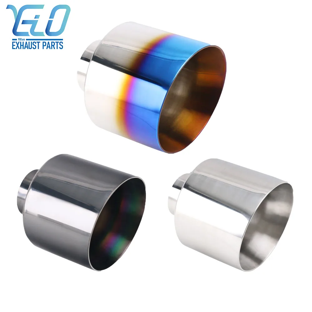 

Car Exhaust End Tip Interface 76mm Slant round Outlet 127mm Universal Stainless steel Auto Muffler Tailpipe nozzle