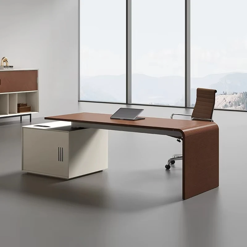 

Hot-selling Modern Modular Luxury Office Furniture Wooden Work Table Revolving L Shaped Executive Office Desk With Side Cabinet