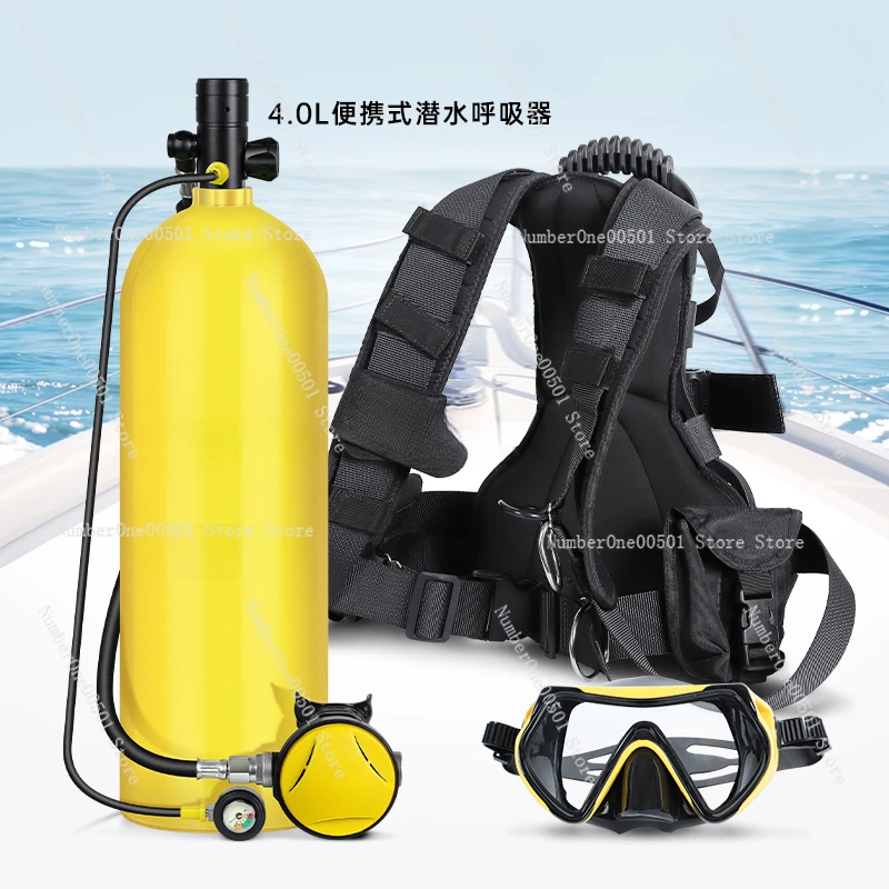 234L Diving Equipment Full Set of Underwater Scuba Breathing Apparatus Portable Oxygen Cylinder Tank Bite Mouth Fishing Artifact