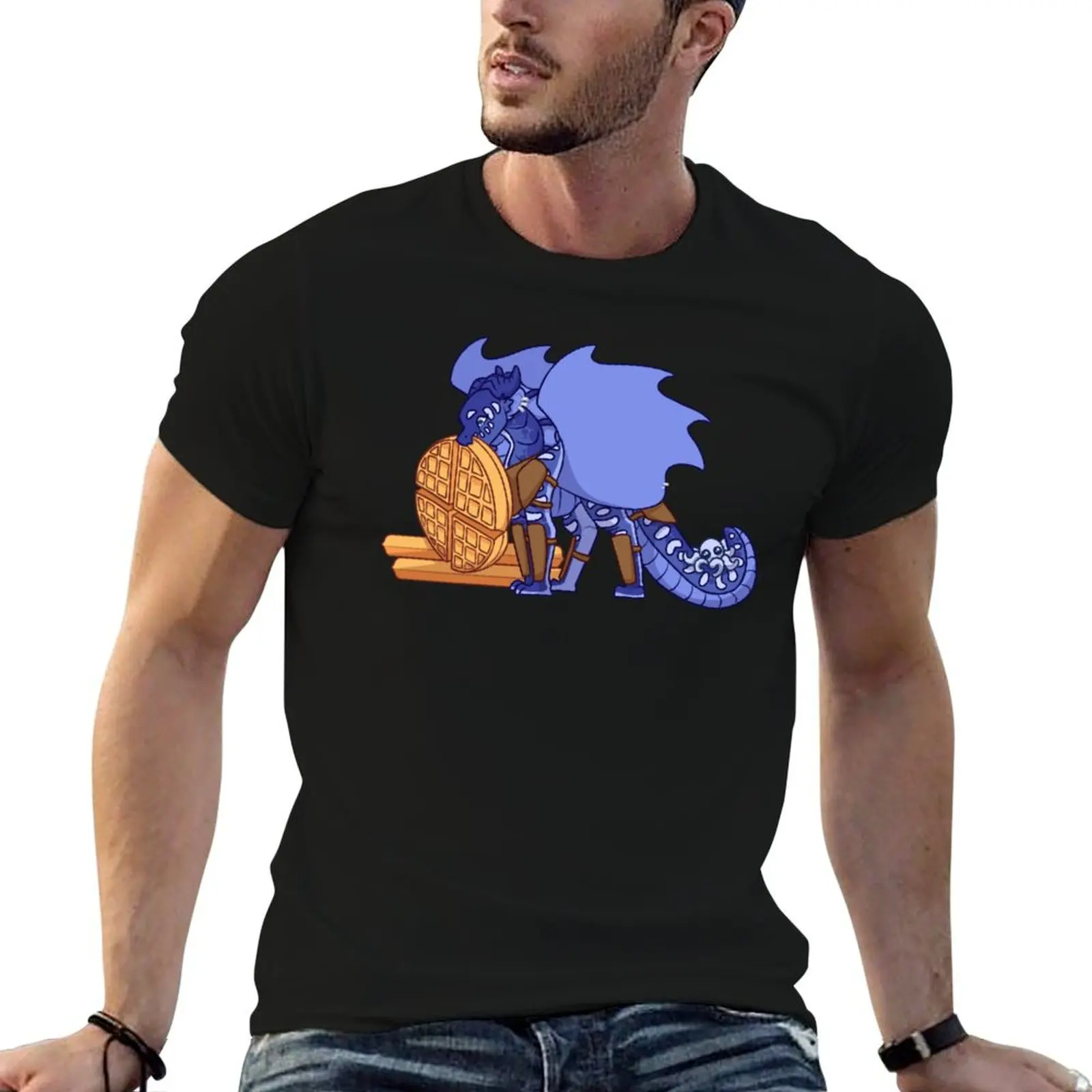 

Indigo with Waffles T-Shirt anime t shirts for man man t shirt heavy cotton anime tshirt T-Shirt
