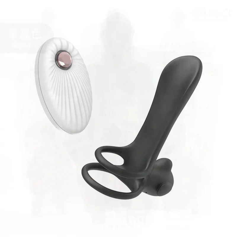 Men's Precision Lock Ring Couple Resonance Delay Vibrating Penis Massager Black White Silicone ABS Remote Control Adult Toy