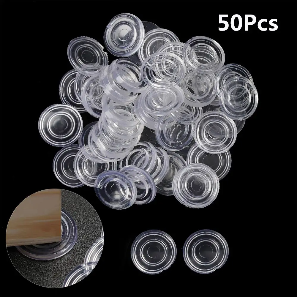 50Pcs Round Transparent Rubber Table Soft Chair Fittings Floor Protector Furniture Leg Pads Non-slip Mat Anti Noisy