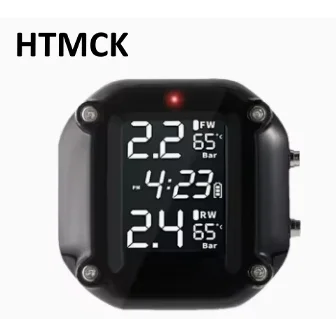 HTMCK Motorcycle Wireless Tire Pressure Monitor Digital Display External Detector M5 Combination for Vehicle Safety
