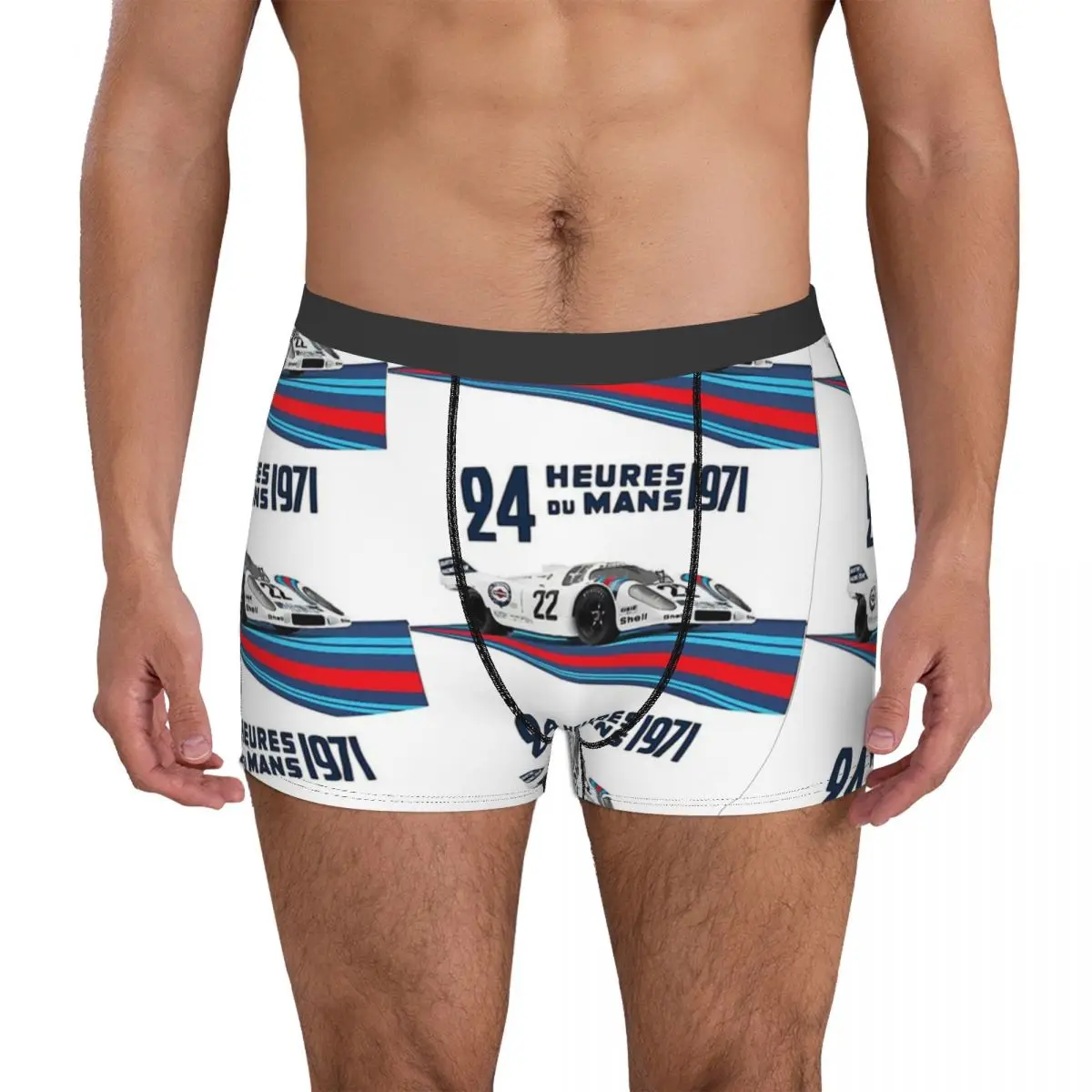 Martini Racing Car Boxer cuecas masculinas, cuecas altamente respiráveis, shorts estampados, ideia de presente, 1970, qualidade superior