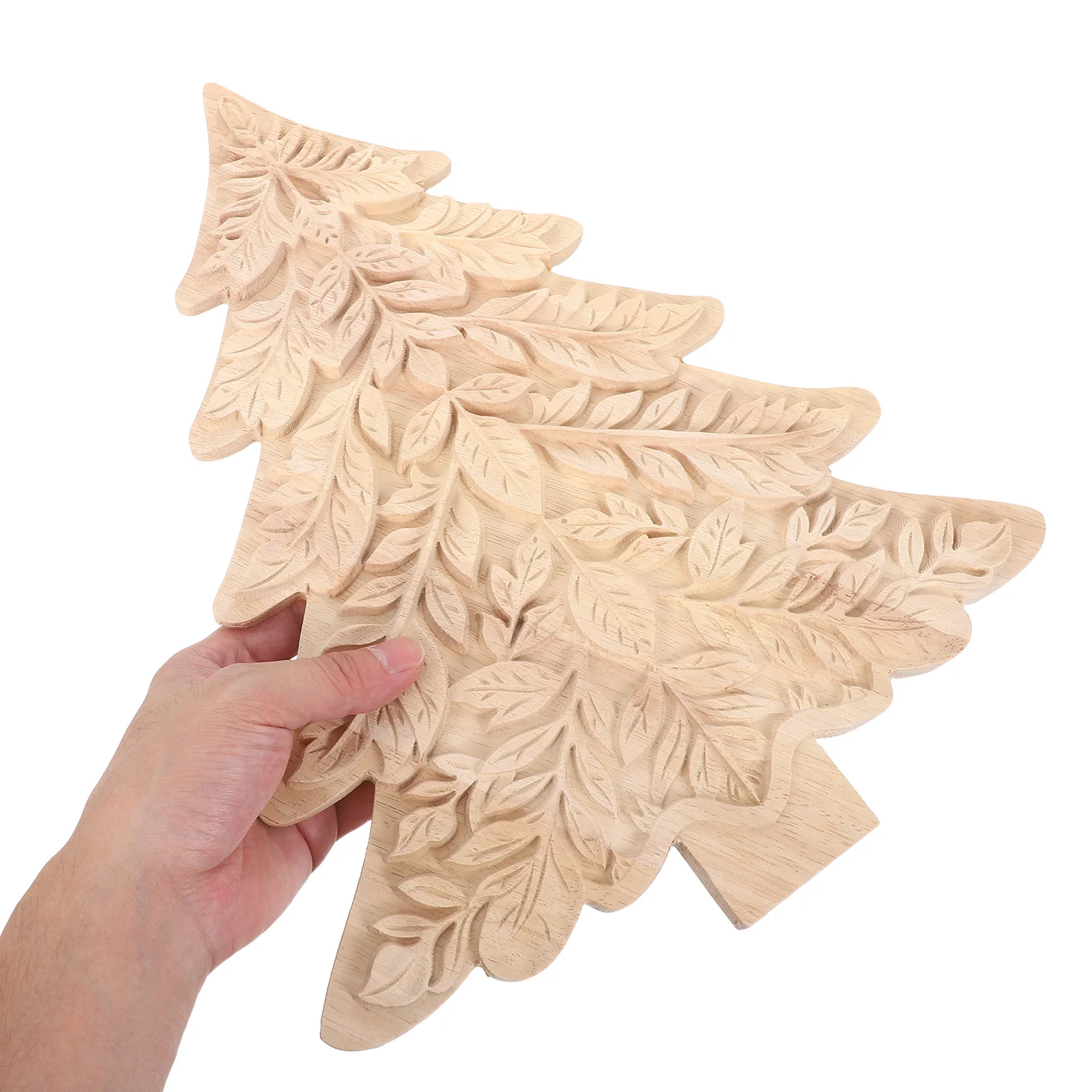 

Wooden Christmas Tree Decorations Rustic Farmhouse 3D Tree Cutouts Hand-Carved Unfinished Wood Xmas Table Signs Mantel Home