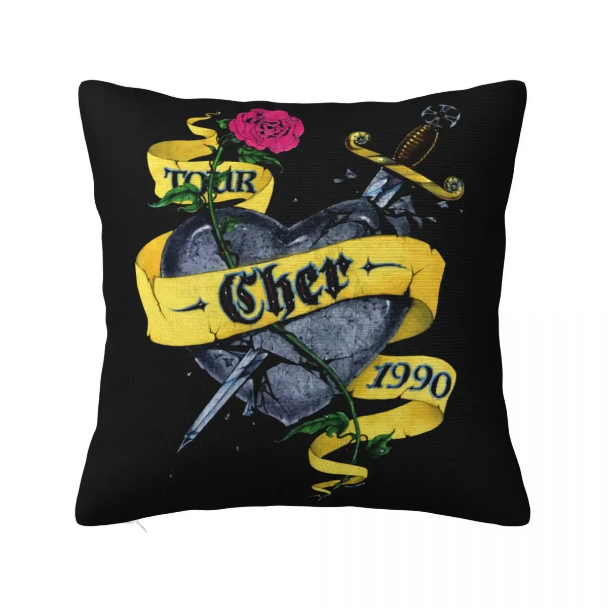 

Vintage 1990S Cher Heart Of Stone Concert Tour 90S Swea Women Men Music Natural Pillow Case