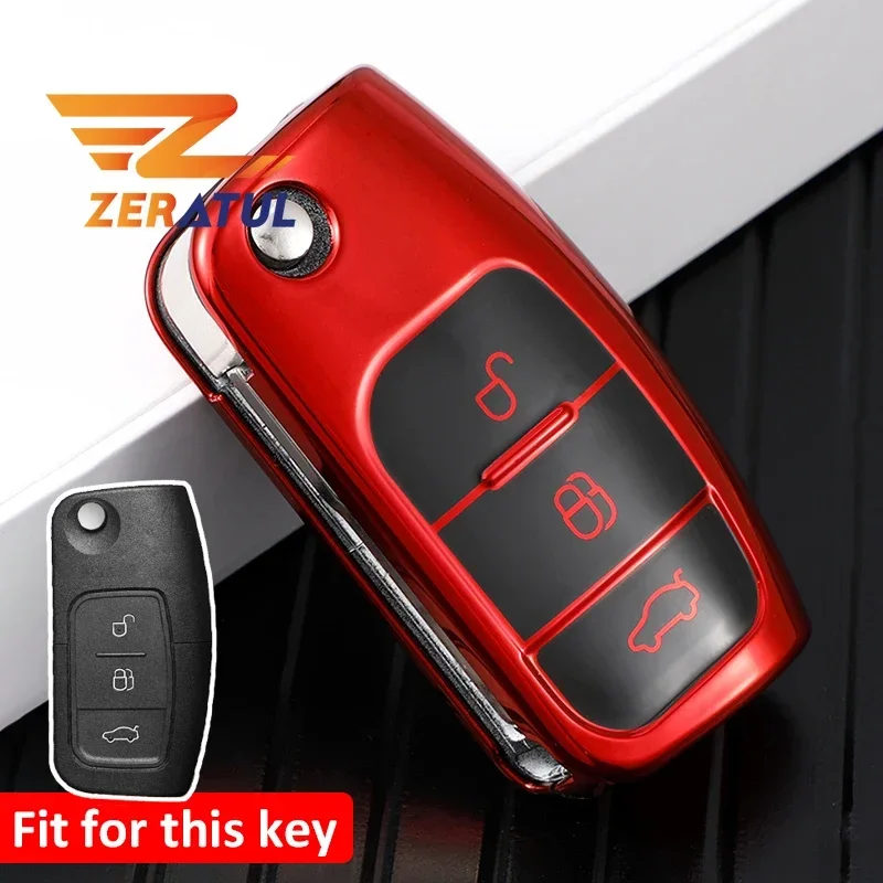 3 Buttons Folding New Soft TPU Car Remote Key Cover Case For Ford Mondeo Ecosport Focus Fiesta Falcon Territory Galaxy