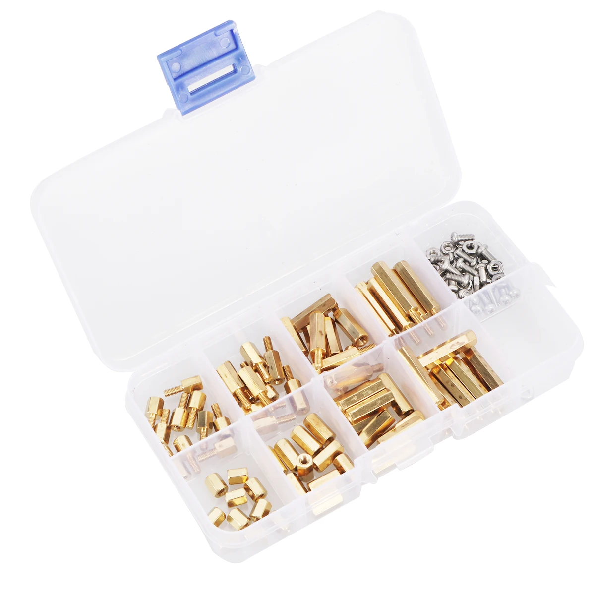 

120PCS Nut Assortment Kit Brass Spacers Hexagonal Copper Column off Threaded Practical Use Screws Nuts Hardware