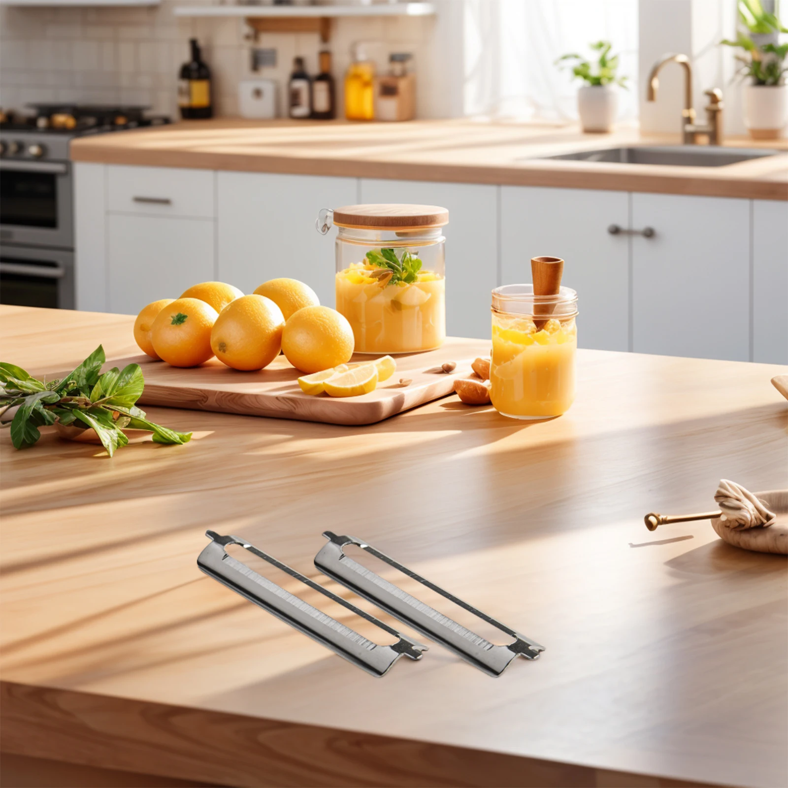 2 шт. одностороннее плоское лезвие из нержавеющей стали, многофункциональное лезвие для очистки, 55 мм, кухонные инструменты для очистки, замена