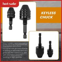 BEAU-2Pcs Hex Shank Keyless Drill Chuck, Screwdriver Converter Drill Adapter Quick Change Drill Bits Tool(0.6-8Mm, 0.3-3.6Mm)