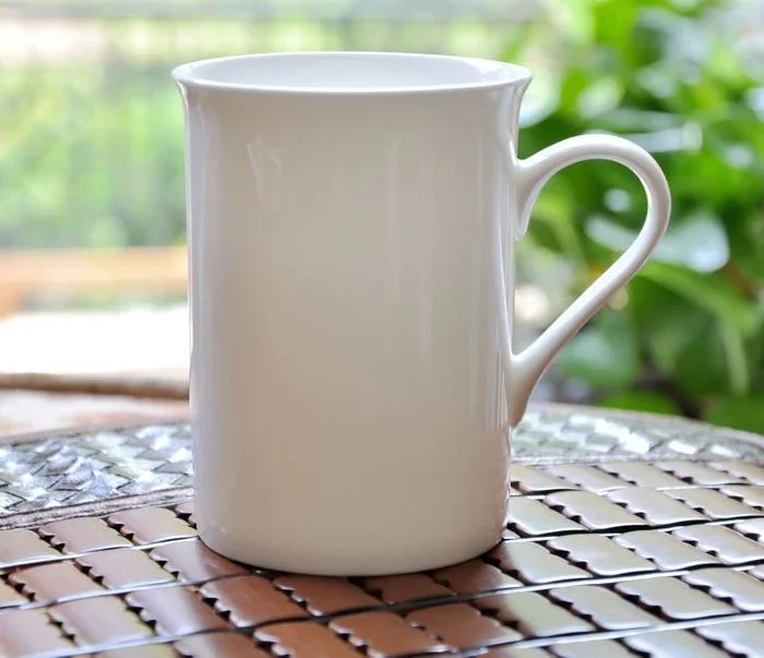 Taza de Cerámica Blanca de 320 ml, Taza de Té de Porcelana, Taza de Café Expreso, Taza de Porcelana Blanca para Café